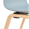 Chaise design scandinave pied bois finition naturelle SANDY (bleu ciel)