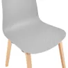 Chaise design scandinave pied bois finition naturelle SANDY (gris clair)