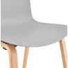 Chaise design scandinave pied bois finition naturelle SANDY (gris clair)