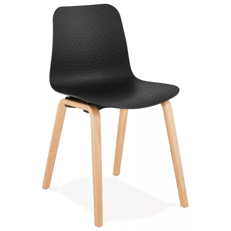 Chaise design scandinave pied bois finition naturelle SANDY (noir)