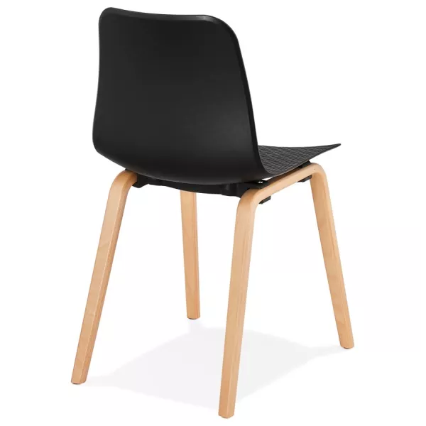 Chaise design scandinave pied bois finition naturelle SANDY (noir)