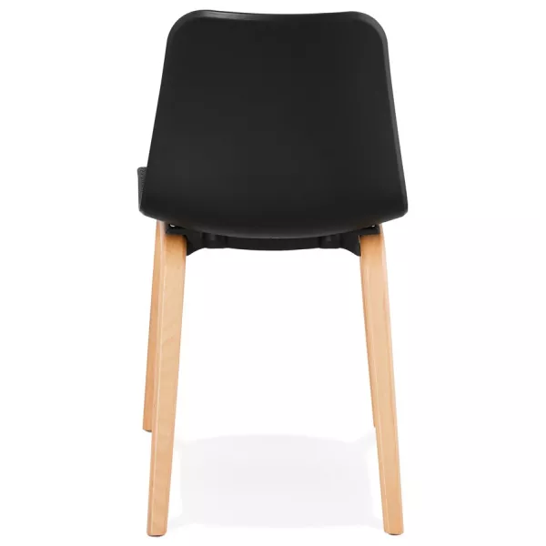 Chaise design scandinave pied bois finition naturelle SANDY (noir)