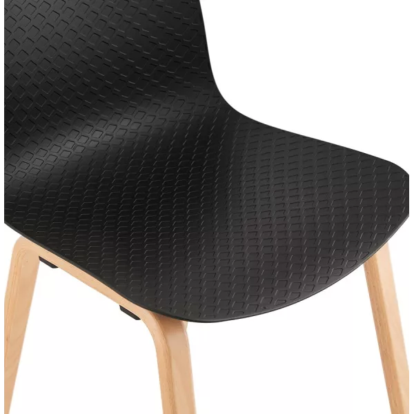 Chaise design scandinave pied bois finition naturelle SANDY (noir)