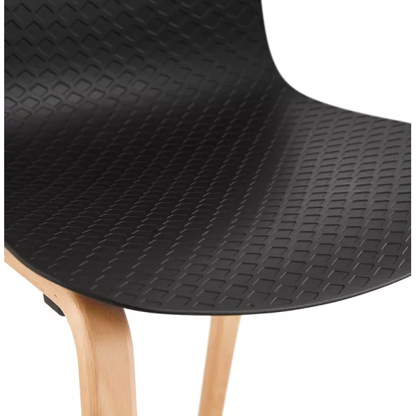 Chaise design scandinave pied bois finition naturelle SANDY (noir)