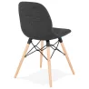 Design chair and Scandinavian fabric feet wood natural finish and black MASHA (anthracite grey) to associate with Upholstered Ch