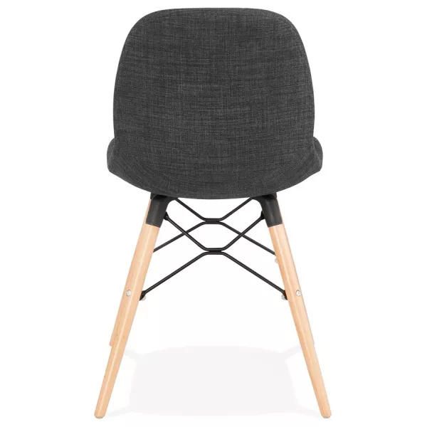 Design chair and Scandinavian fabric feet wood natural finish and black MASHA (anthracite grey) to associate with Vintage Chairs