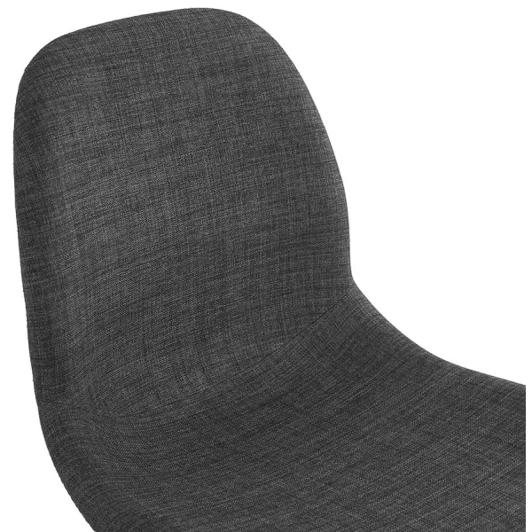 Chaise design et scandinave en tissu pieds bois finition naturelle et noir MASHA (gris anthracite) à associer à Chaises De Cuisi