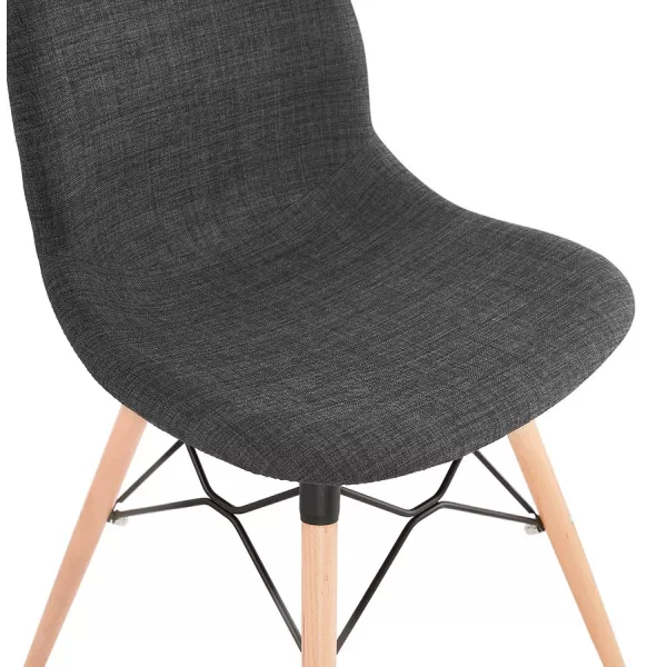 Design chair and Scandinavian fabric feet wood natural finish and black MASHA (anthracite grey) to associate with Contemporary L