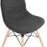 Chaise design et scandinave en tissu pieds bois finition naturelle et noir MASHA (gris anthracite) à associer à Chaises Vintage 