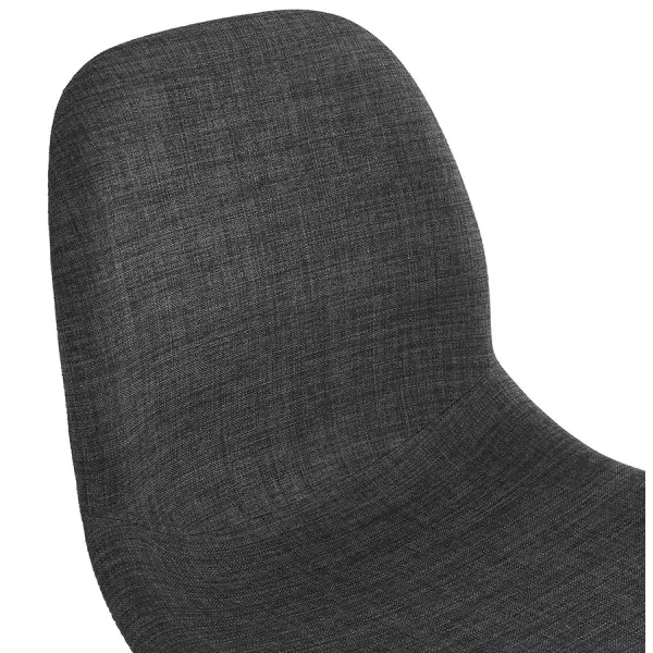 Chaise design industrielle en tissu pieds métal noir MOUNA (gris anthracite)