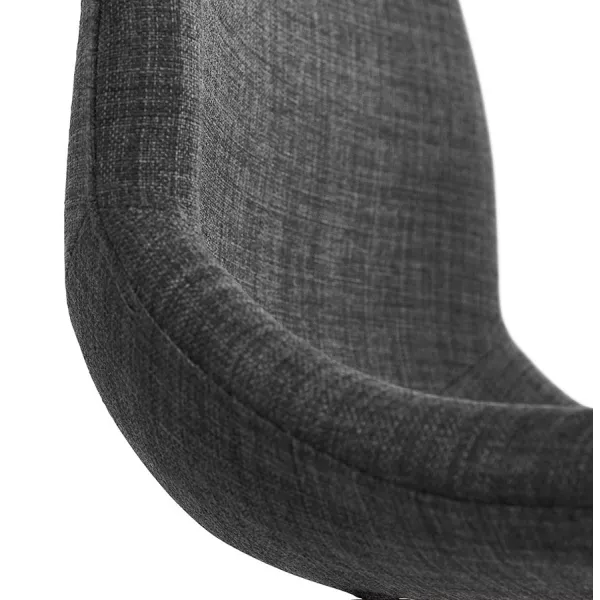 Chaise design industrielle en tissu pieds métal chromé MOUNA (gris anthracite)