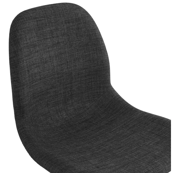 Chaise design industrielle en tissu pieds métal blanc MOUNA (gris anthracite)