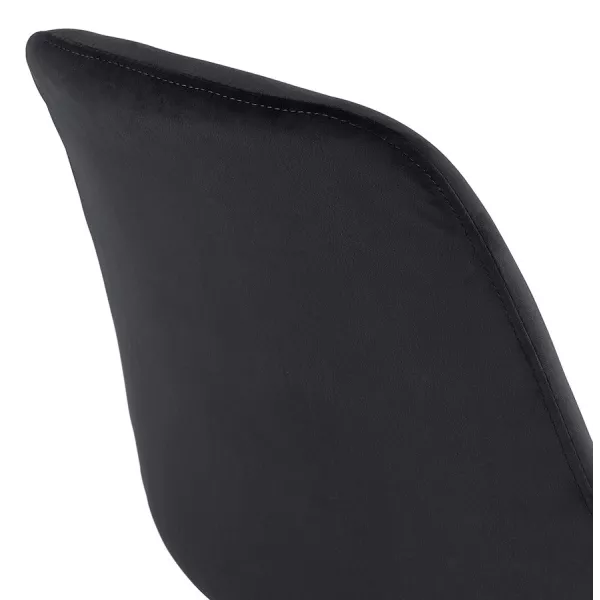 Chaise vintage et rétro en velours pieds noirs et dorés SUZON (noir)