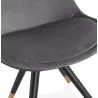 Chaise vintage et rétro pieds noirs et dorés SUZON (gris)