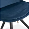 Chaise vintage et rétro en velours pieds noirs et dorés SUZON (bleu)