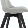 Chaise design en tissu pieds bois noir NAYA (gris)