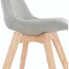 Chaise design en tissu pieds bois finition naturelle NAYA (gris) à associer à Chaises Rembourrées Pour Un Confort Optimal