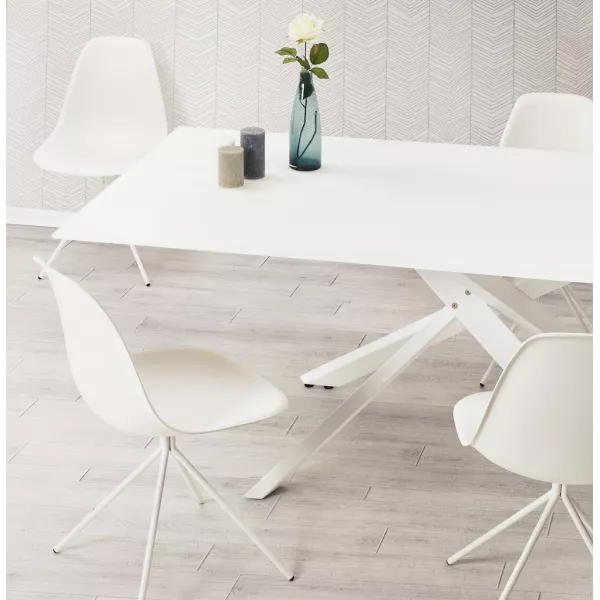 Chaise design industrielle pieds métal blanc MELISSA (blanc)