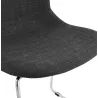 Chaise design empilable en tissu pieds métal chromé MANOU (gris anthracite)