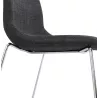 Chaise design empilable en tissu pieds métal chromé MANOU (gris anthracite)