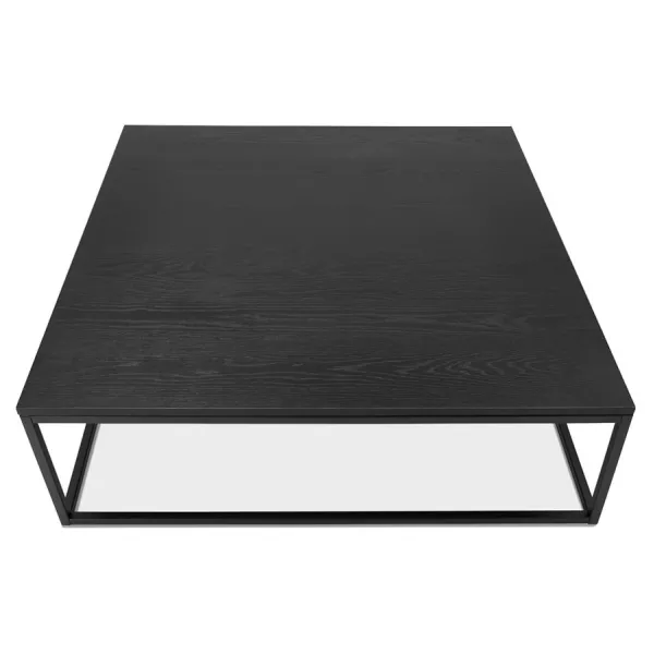 Mesa de centro de diseño industrial ROXY (negro) asociarse con Mesas de centro de ratán para un estilo natural