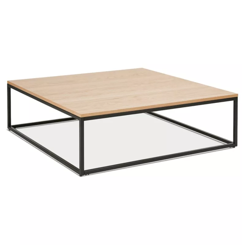 ROXY wood and black metal design coffee table (natural finish) to associate with High Quality Solid Wood Coffee Tables