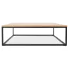 ROXY wood and black metal design coffee table (natural finish) to associate with Designer Coffee Tables For Dining Room