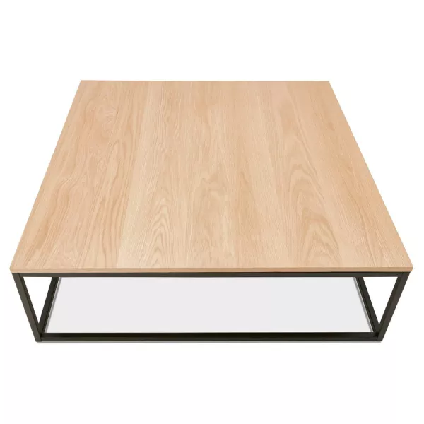 Mesa de centro de diseño de madera y metal negro ROXY (acabado natural) asociarse con Mesas de centro de cocina funcionales y el