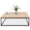 ROXY wood and black metal design coffee table (natural finish) to associate with High Quality Solid Wood Coffee Tables