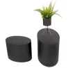 Set de 2 tables d'appoint design en bois RUSSEL (noir)