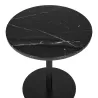 ROXANE (black) round marble design side table to associate with Contemporary Leather Coffee Tables