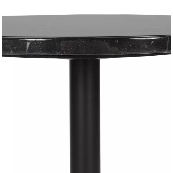 Table d'appoint design ronde en marbre ROXANE (noir) à associer à Tables Basses Rembourrées Pour Un Confort Optimal