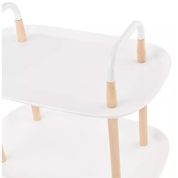 Table roulante, desserte design RAVEN (blanc) à associer à Tables Basses Vintage Pour Une Touche Rétro