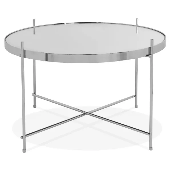 Table basse design, table d'appoint RYANA MEDIUM (chrome)