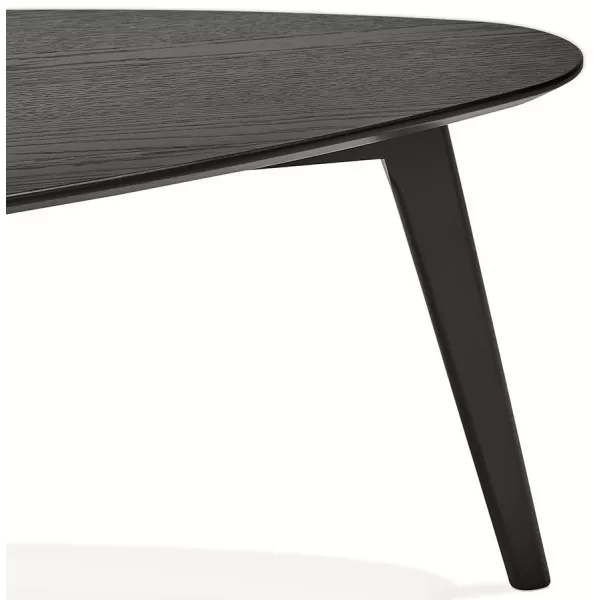 RAMON oval wooden design tables (black) to associate with Contemporary Leather Coffee Tables