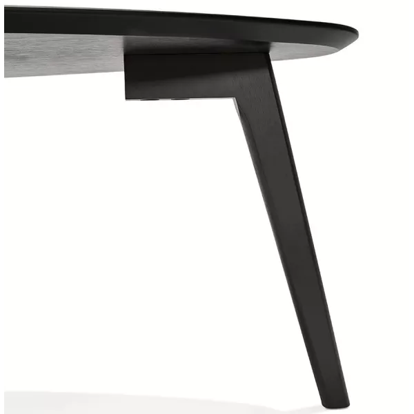 RAMON oval wooden design tables (black) to associate with Practical and Robust Folding Coffee Tables