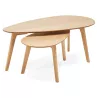 RAMON oval wooden design tables (natural finish) to associate with Upholstered Coffee Tables for Optimal Comfort