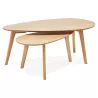 RAMON oval wooden design tables (natural finish) to associate with Practical and Robust Folding Coffee Tables