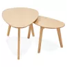 RAMON oval wooden design tables (natural finish) to associate with Upholstered Coffee Tables for Optimal Comfort