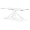 Diseño en cerámica y metal blanco (180x90 cm) FLORINA (blanco) asociarse con Mesa de comedor y mesas altas de cuero contemporáne