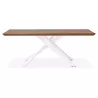 Table à manger design en bois et métal blanc (200x100 cm) CATHALINA (noyer)