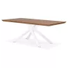 Table à manger design en bois et métal blanc (200x100 cm) CATHALINA (noyer)