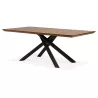 Table à manger design en bois et métal noir (200x100 cm) CATHALINA (noyer)