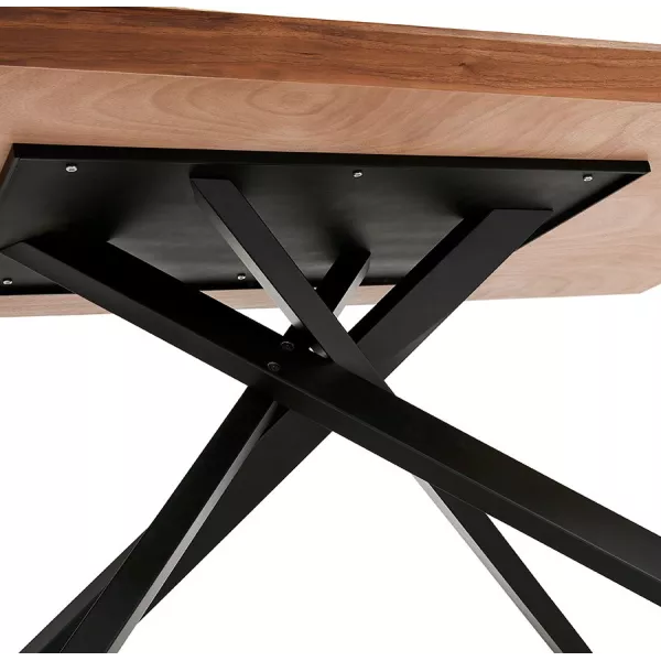 Table à manger design en bois et métal noir (200x100 cm) CATHALINA (noyer)