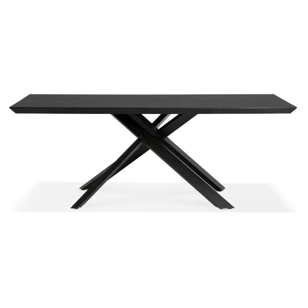 Table à manger design en bois et métal noir (200x100 cm) CATHALINA (noir)