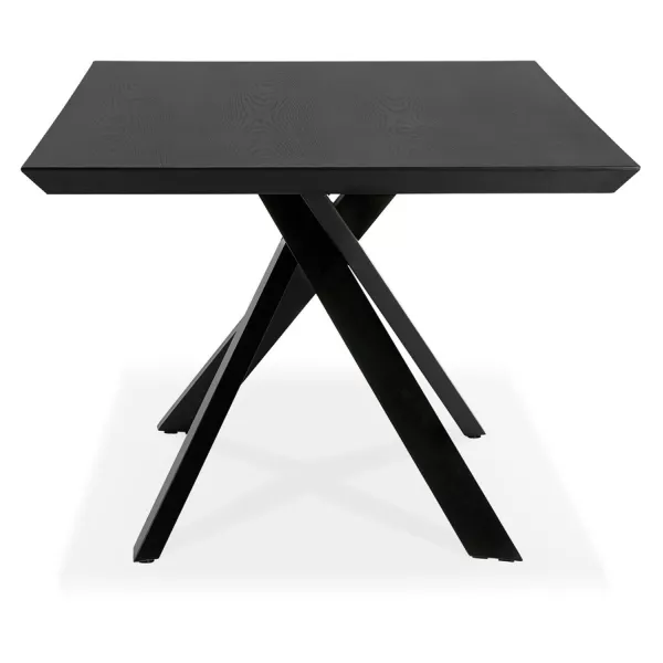 Table à manger design en bois et métal noir (200x100 cm) CATHALINA (noir)