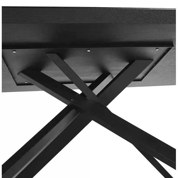 Table à manger design en bois et métal noir (200x100 cm) CATHALINA (noir)