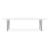 Mesa de comedor de madera extensible y pies de metal negro (170/270cmx100cm) JUANA (blanco mate) asociarse con Mesa de comedor p