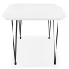 Mesa de comedor de madera extensible y pies de metal negro (170/270cmx100cm) JUANA (blanco mate) asociarse con Mesa de comedor p