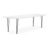 Extendable wooden dining table and black metal feet (170/270cmx100cm) JUANA (matte white) to associate with Modern Dining Table 